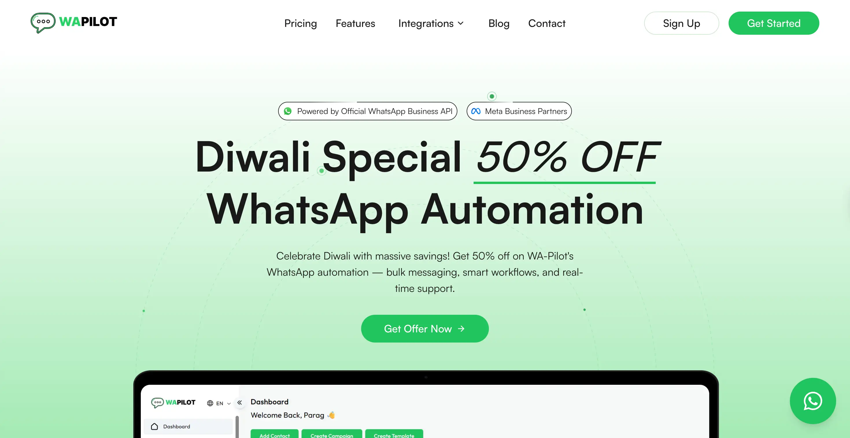 Wapilot SaaS platform interface